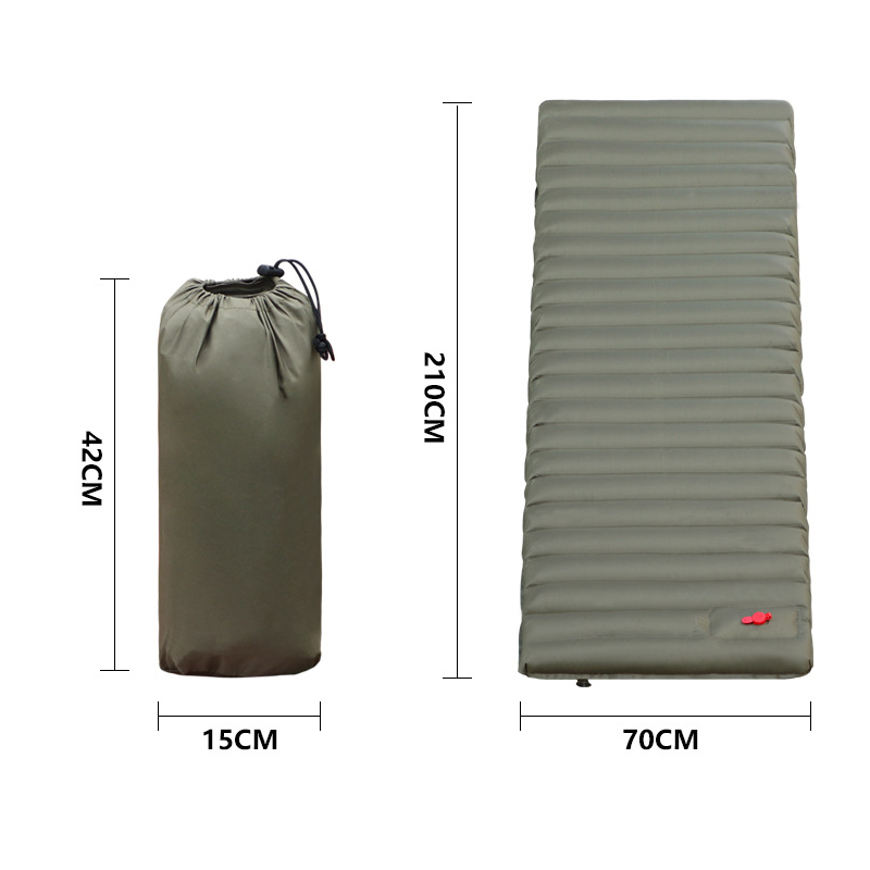 210*70cm Inflatable Sleeping Mat with Pillow Built-in Pump