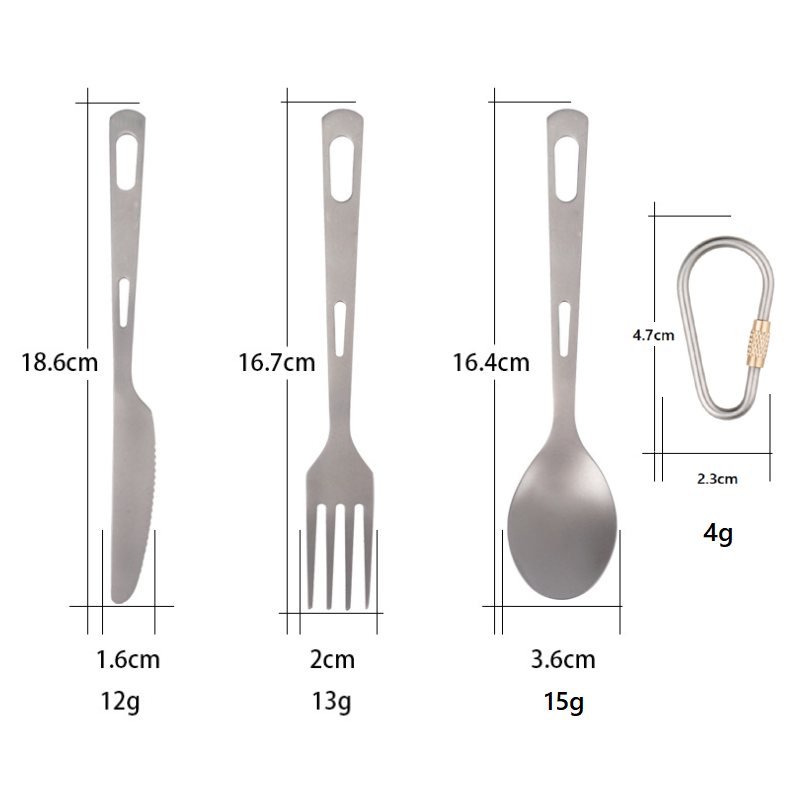 Camping Tableware Set Outdoor Portable Tableware Titanium Knife Fork Spoons