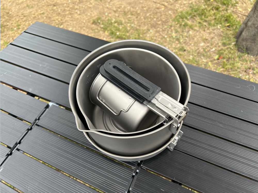 Six-Piece Ultralight Titanium Cookware Pot Sets